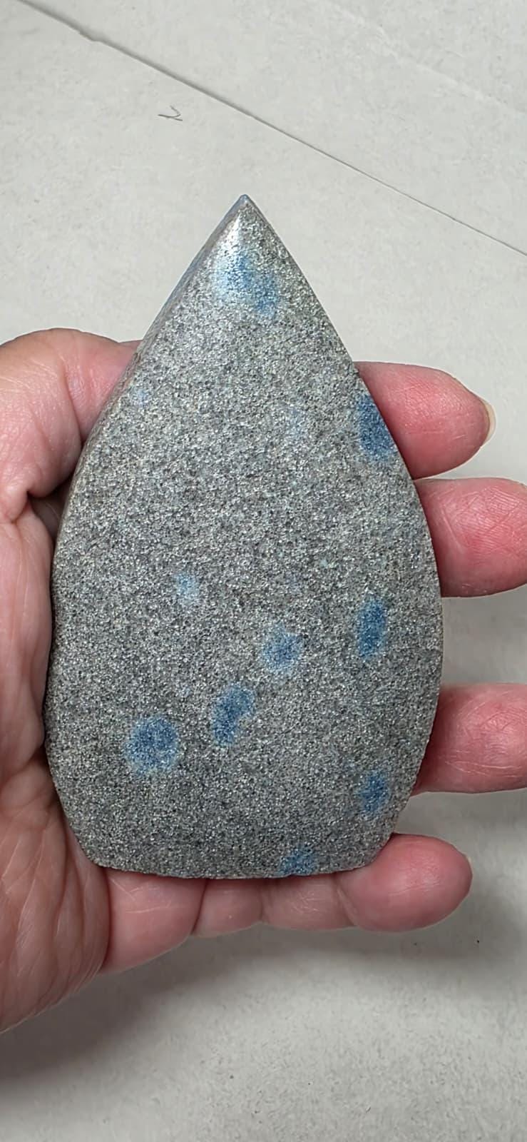 K2 Jasper Flame, Blue Spot Teardrop Decor, Polished Reiki Gift Stone