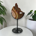Carnelian Agate Wolf Moon Carving with Stand