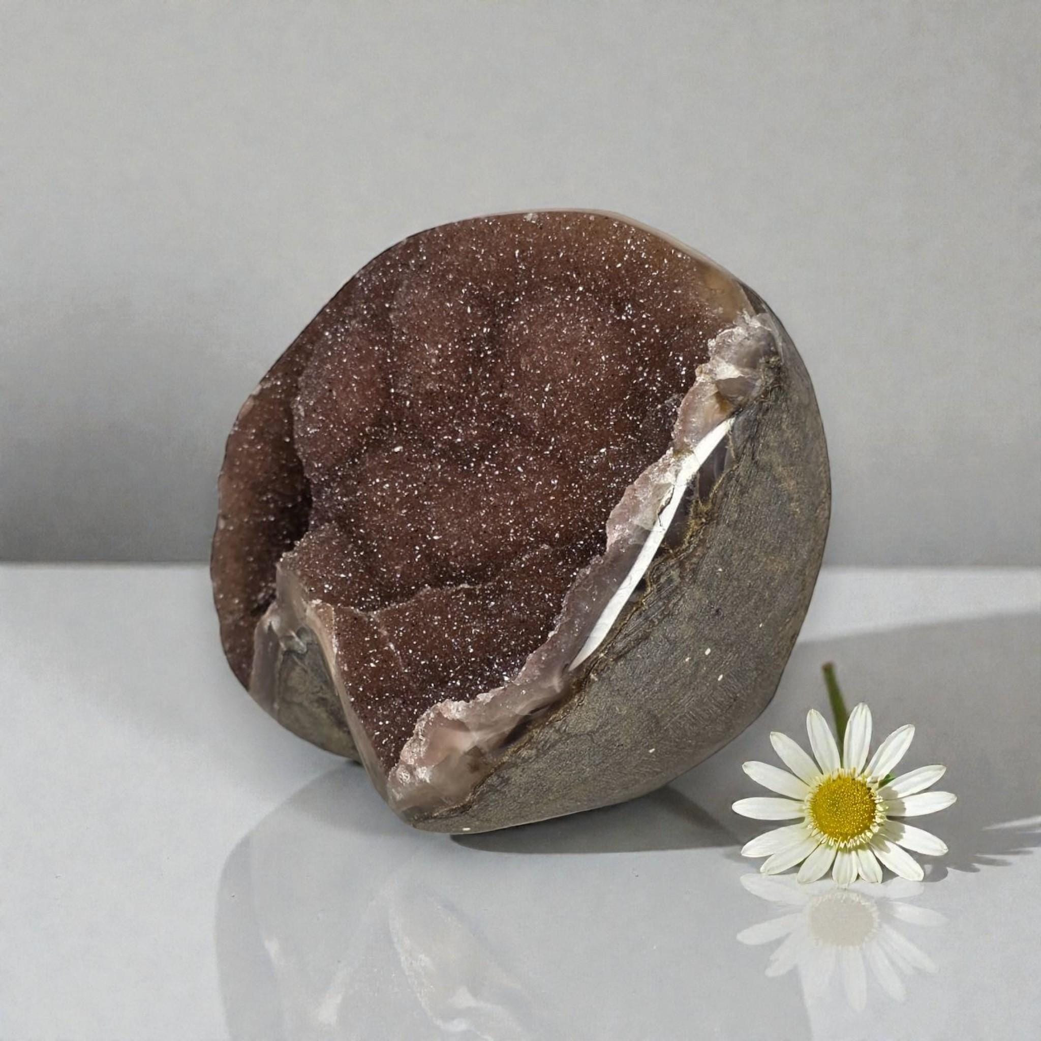 Smoky Amethyst Druzy Freeform, Sparkling Crystal Decor, Natural Amethyst Quartz Sculpture, Collector Gift