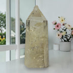 Citrine quartz crystal obelisk tower
