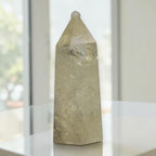 Citrine quartz polished point front view