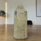 Citrine tower natural inclusions detail