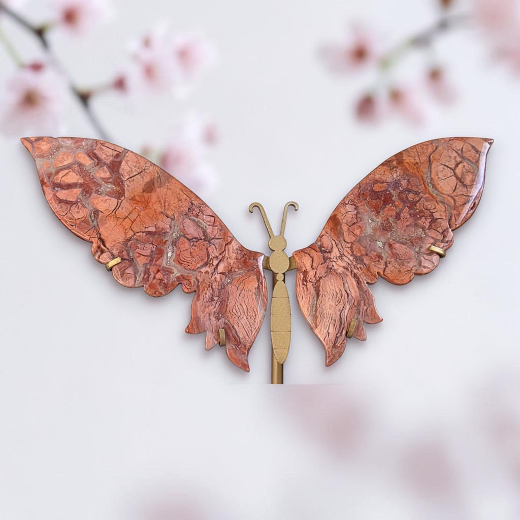 Cotton Candy Agate butterfly wings, front view