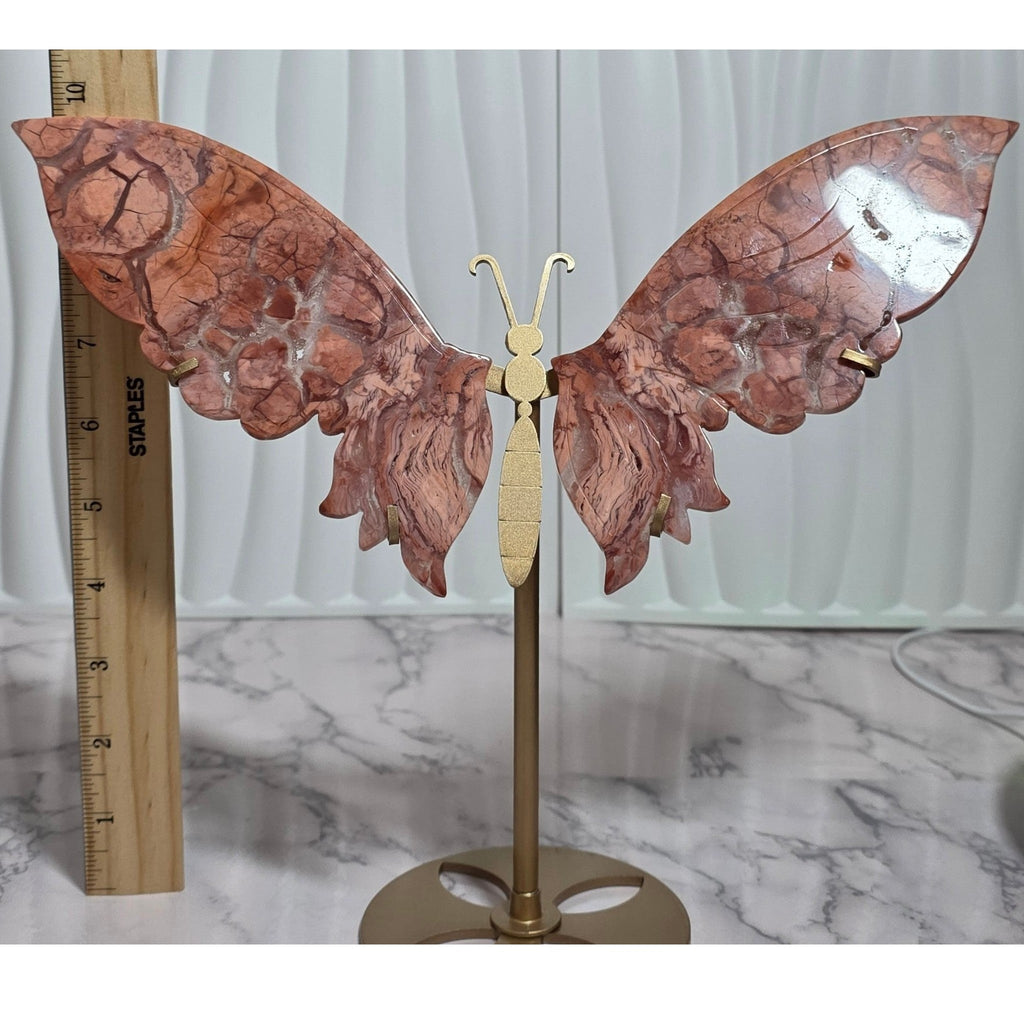 Cotton Candy Agate butterfly size reference, height