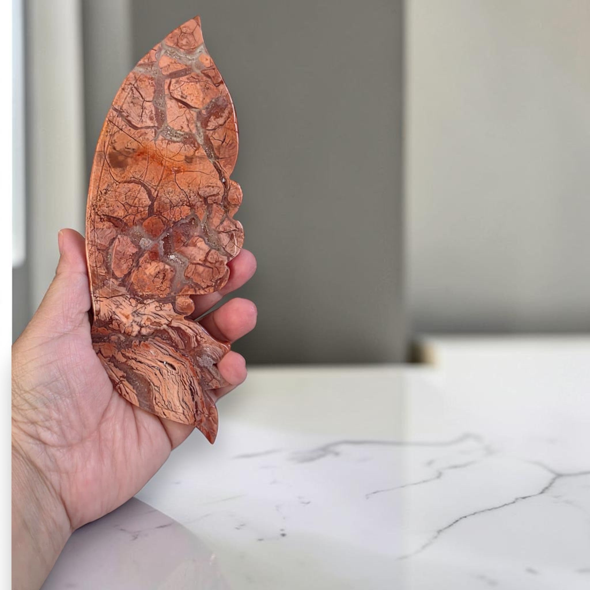 Cotton Candy Agate butterfly wing closeup, natural stone texture