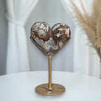 Back view of the Mexican crazy lace agate heart