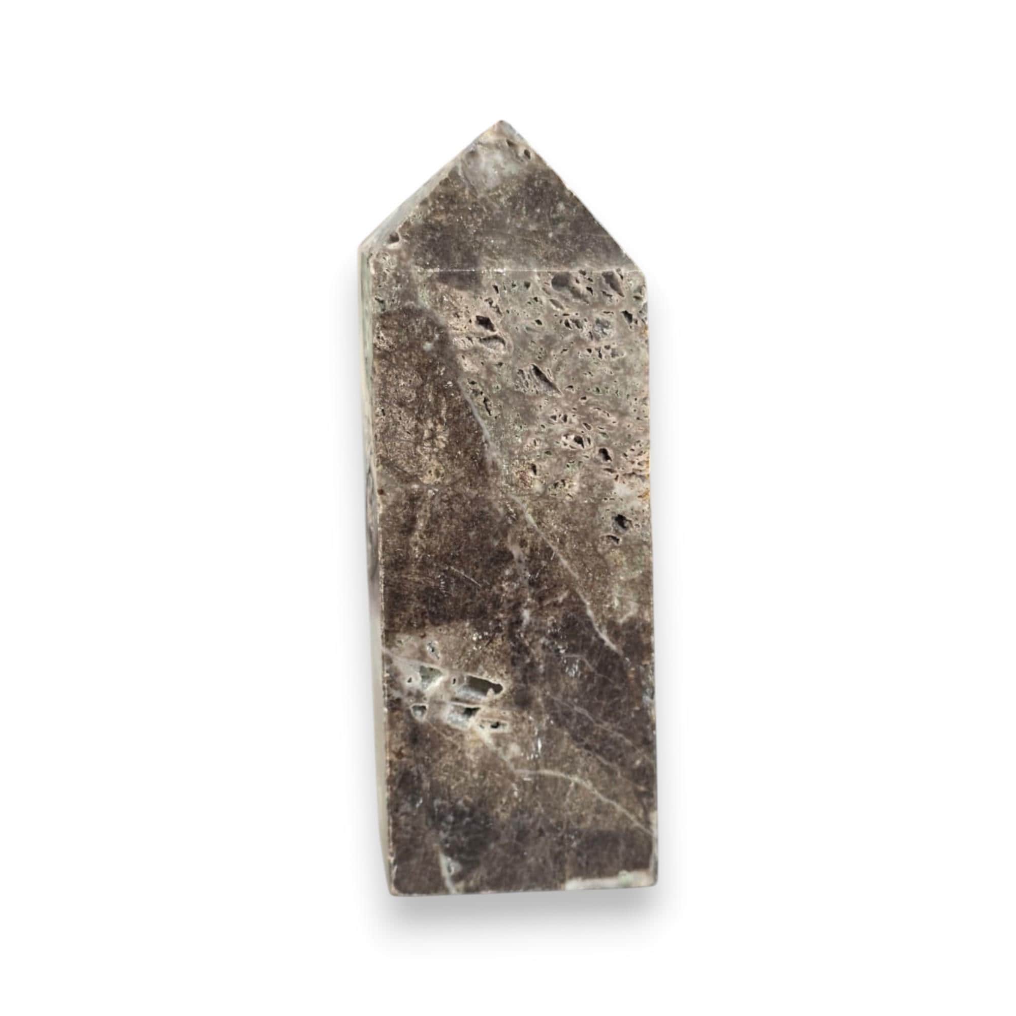 Sphalerite Tower, Natural Sphalerite Crystal Point, Black White Mineral