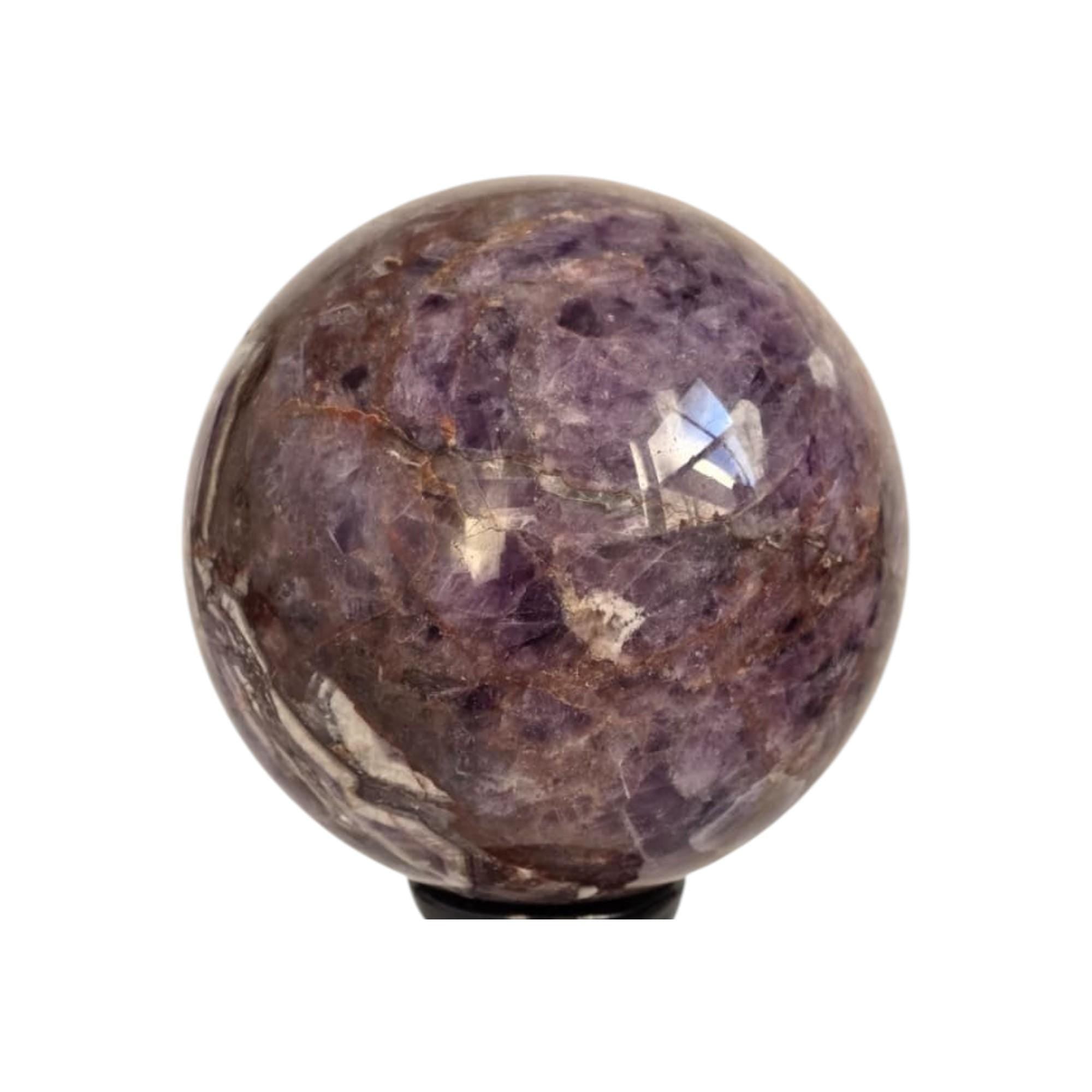 Large Chevron Amethyst Sphere – 92mm Galaxy Quartz Crystal Orb Ball