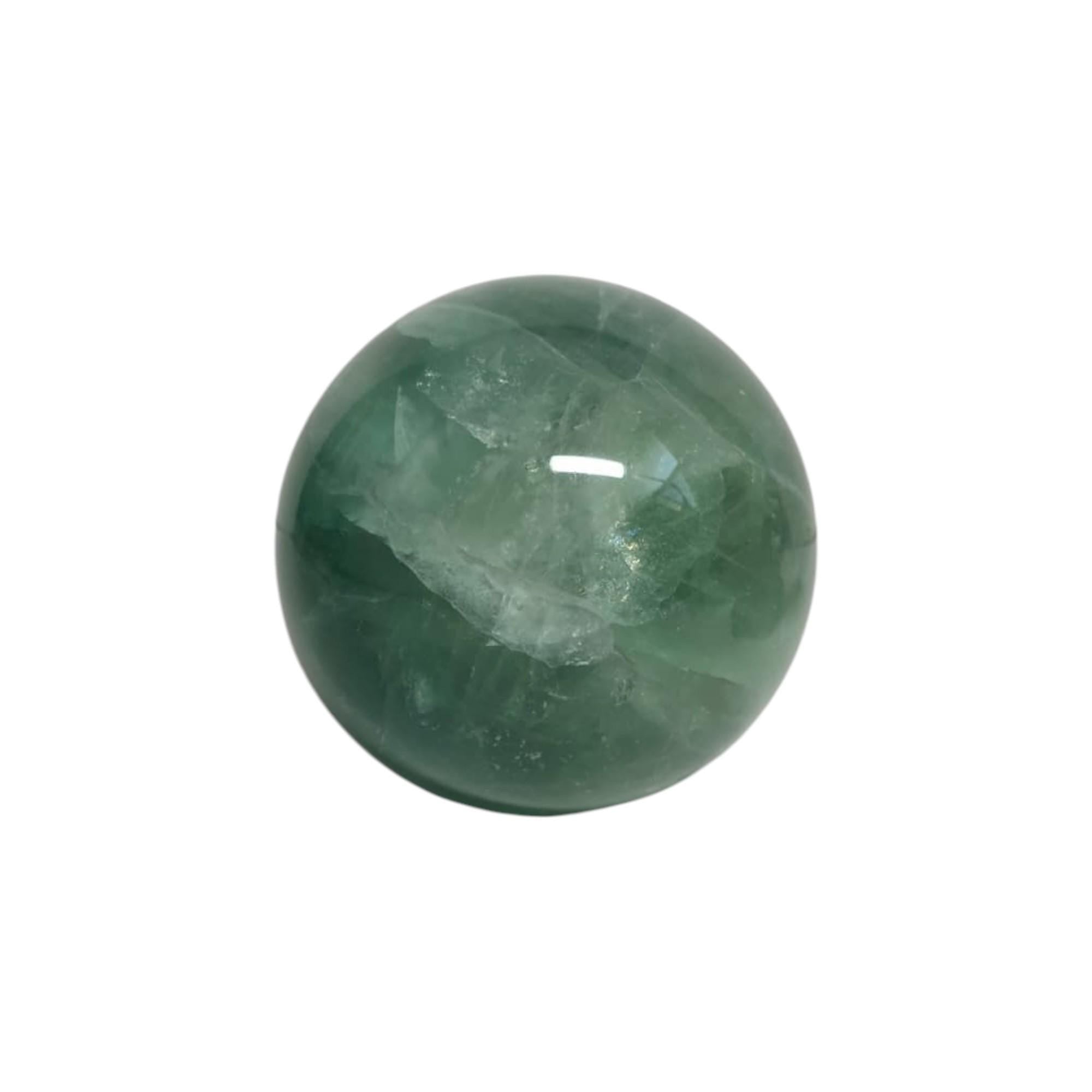 Green Fluorite Sphere 70mm, Natural Fluorite Quartz Orb, Banded Crystal Ball, Healing Stone