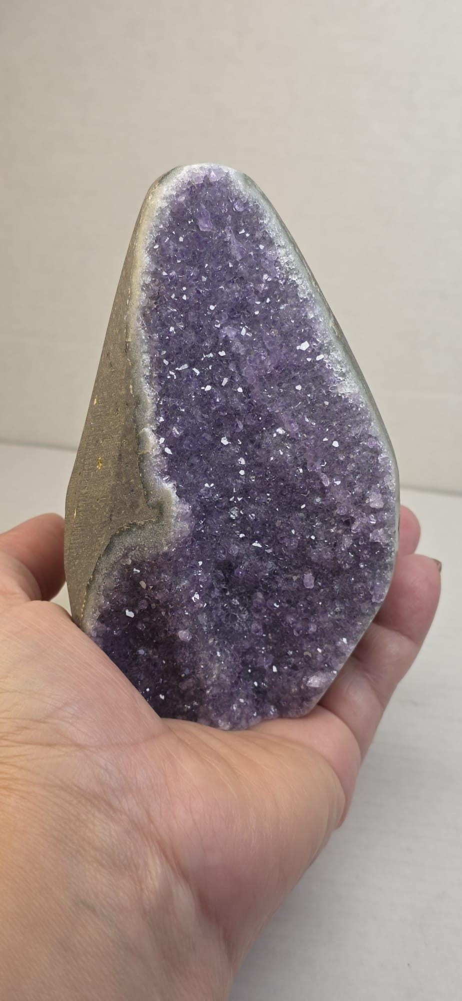 Amethyst Druzy Freeform, Purple Quartz Cluster, Healing Stone, Reiki Gift, Spiritual Home Accent