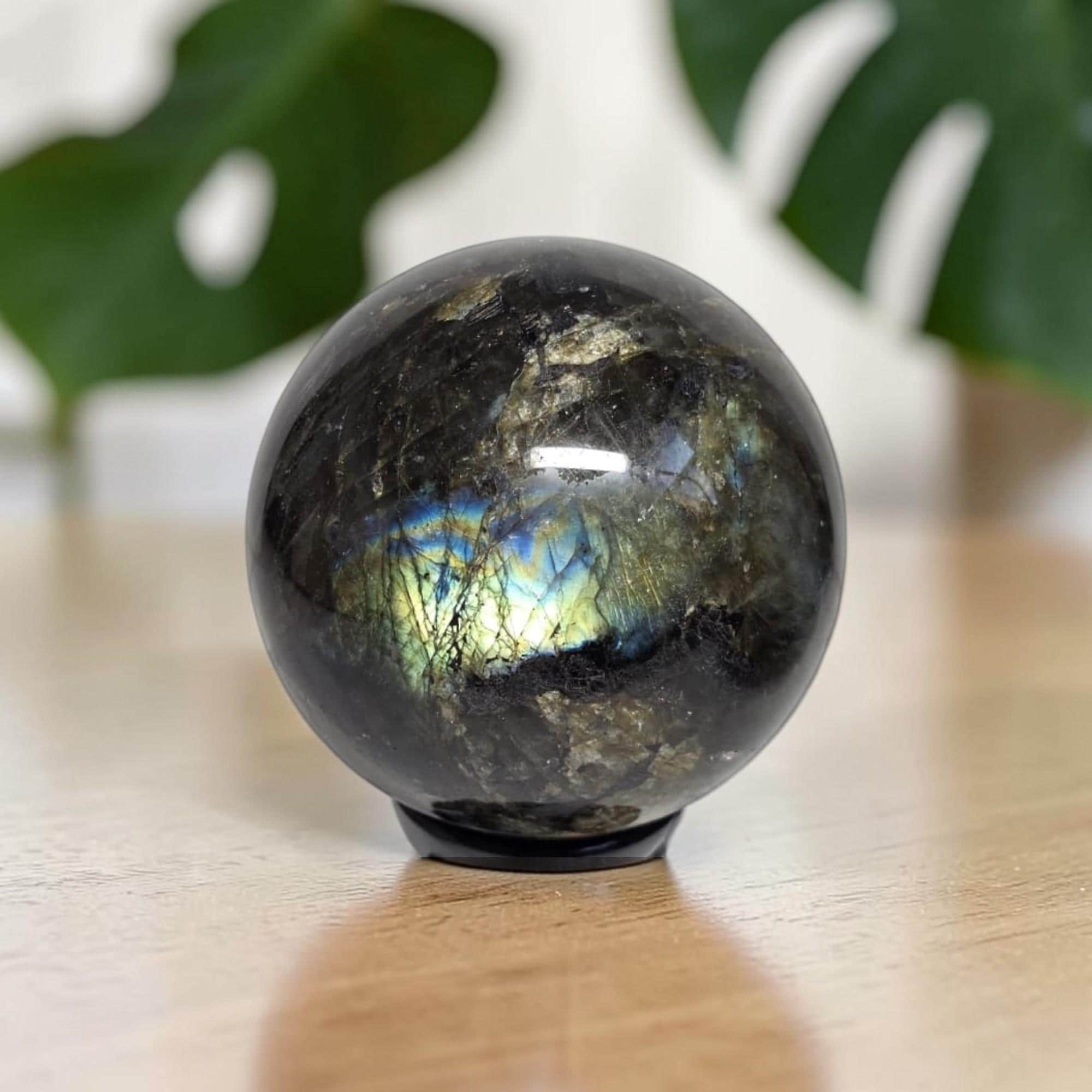Flash Labradorite Sphere 73mm | Blue Flash Crystal Ball | Protection Energy Stone