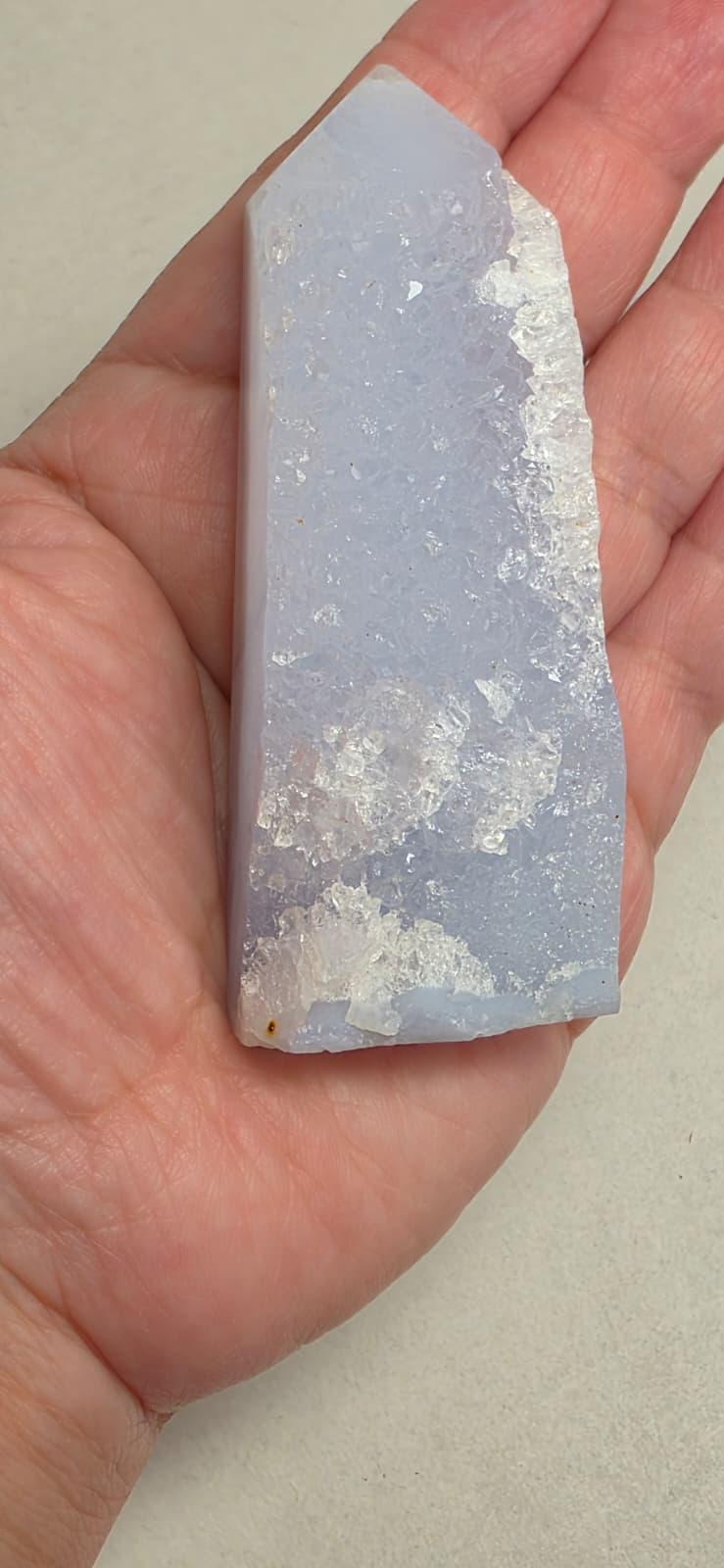 Blue Lace Agate Tower Druzy Crystal Point Natural Agate Obelisk