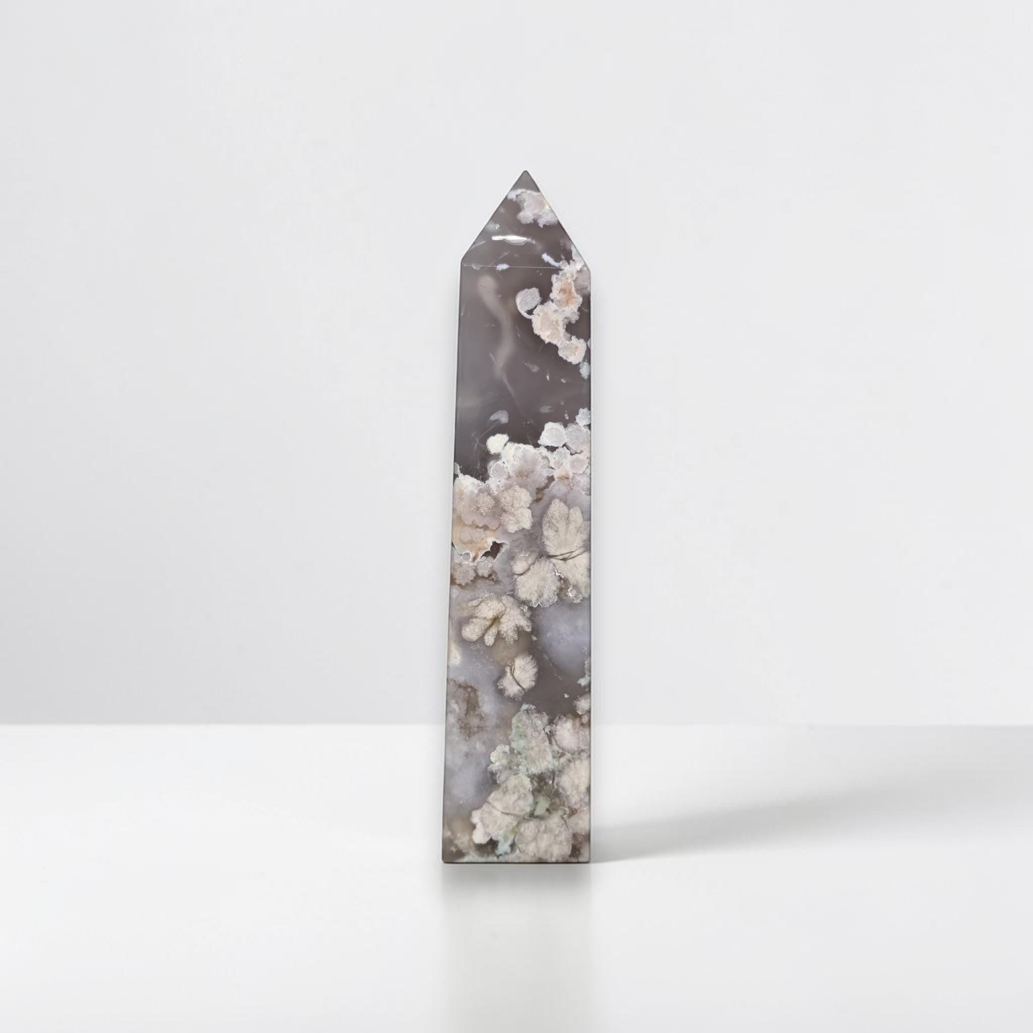 Flower Agate Tower 6.5 Inch Blossom Agate Crystal Point Natural Stone