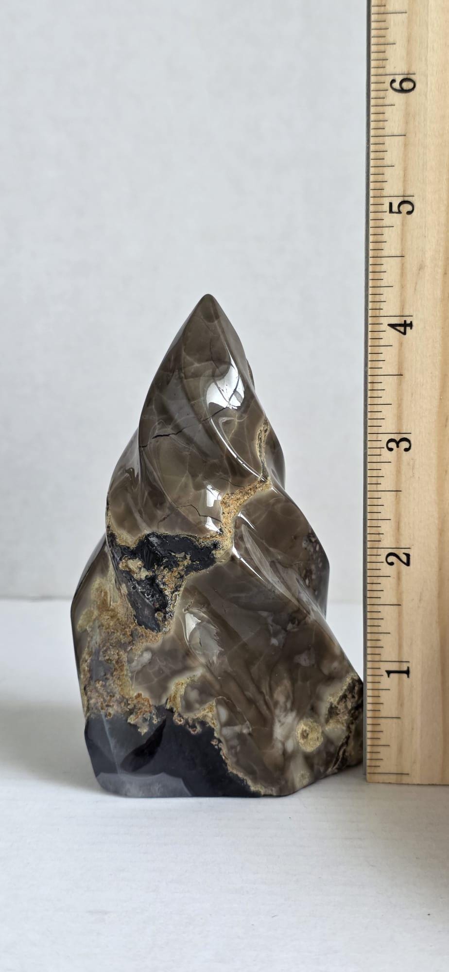 Volcano Agate Flame Druzy, One of a Kind Decor Piece, Grounding Stone Gift