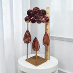 Fire quartz storm cloud display with ruler showing 10 inch height