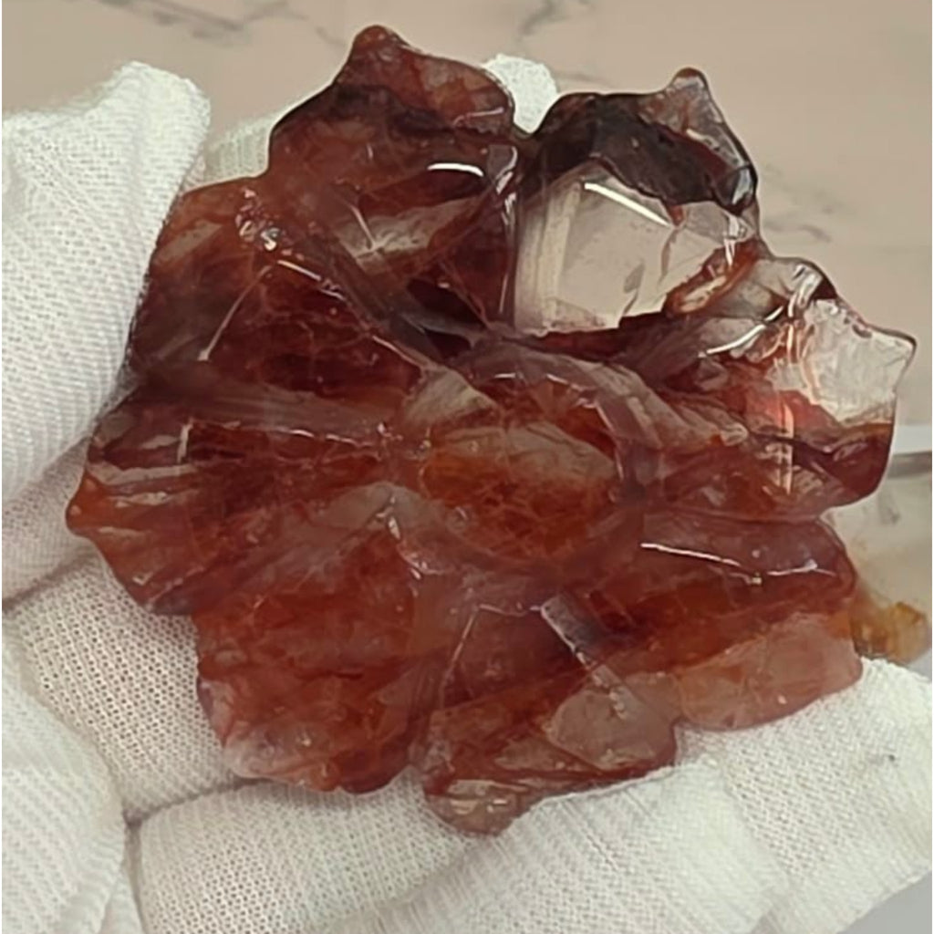 Close-up of the fire quartz flower