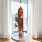 Fire Quartz tower front display by window