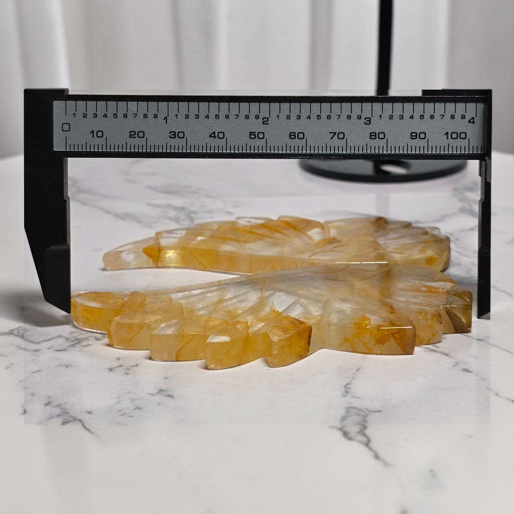 Width measurement of the Golden Healer quartz wings