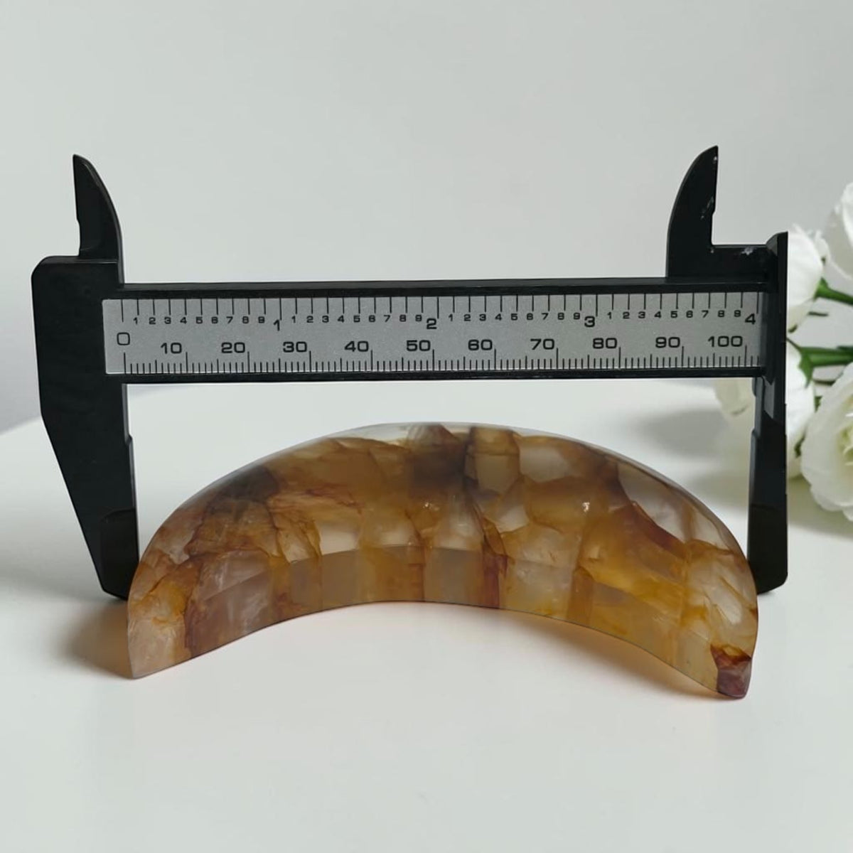 Golden Healer crescent moon width measured with caliper