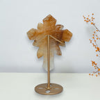 Back view of Golden Healer quartz cross and display stand