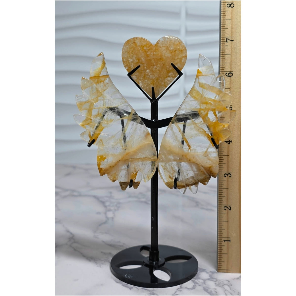 Size measurement of the separate golden quartz heart