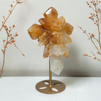 Golden Healer Quartz Rose Cross with Stand