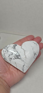 White Howlite Heart Crystal – 3.5"