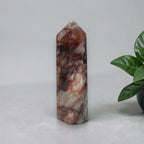 Fire Quartz tower showing natural mineral patterns