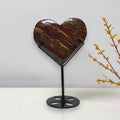 Large Tiger Iron Heart with Stand