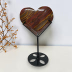 Large Tiger Iron Heart with Stand