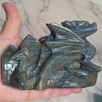 Labradorite Flying Dragon Carving 5.5"
