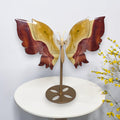 Mookaite jasper butterfly carving shown beside a ruler for size reference