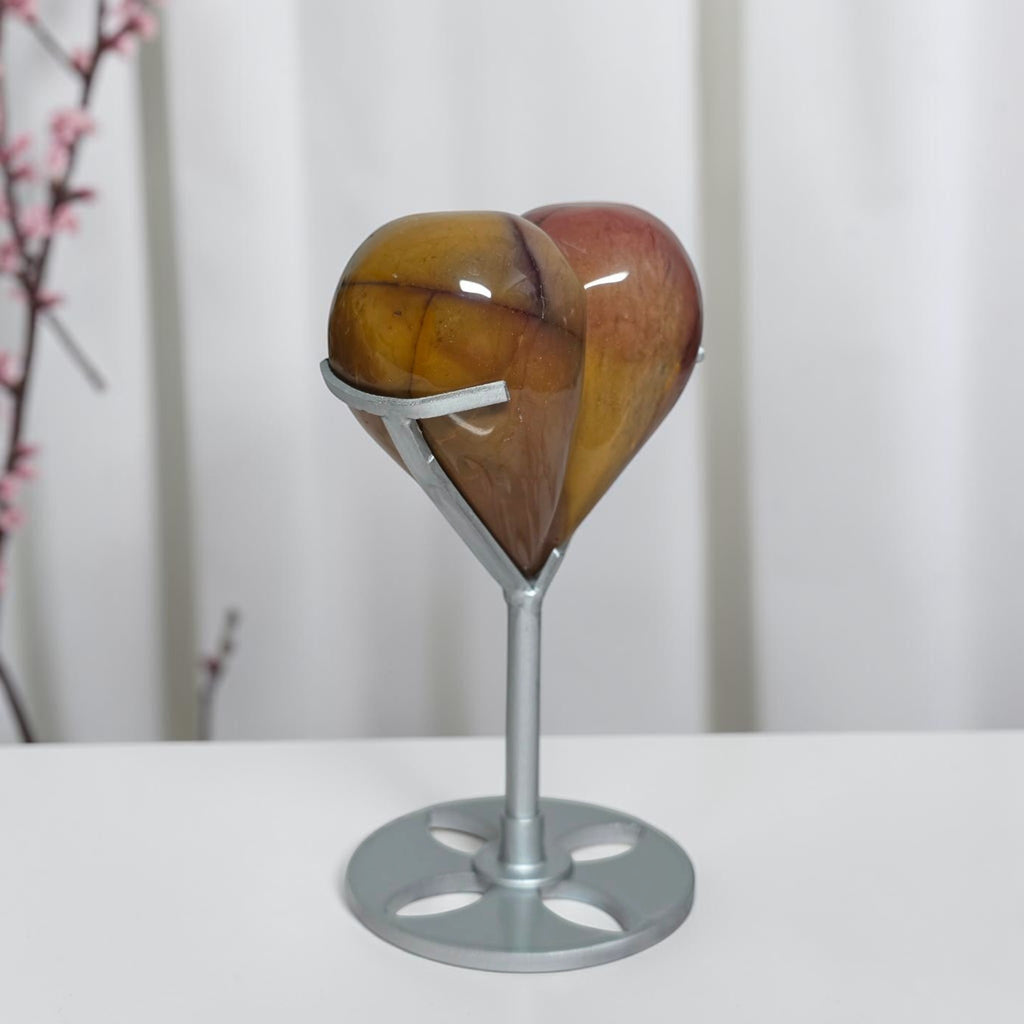 Pink and Yellow Mookaite Jasper Heart