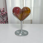 Pink and Yellow Mookaite Jasper Heart