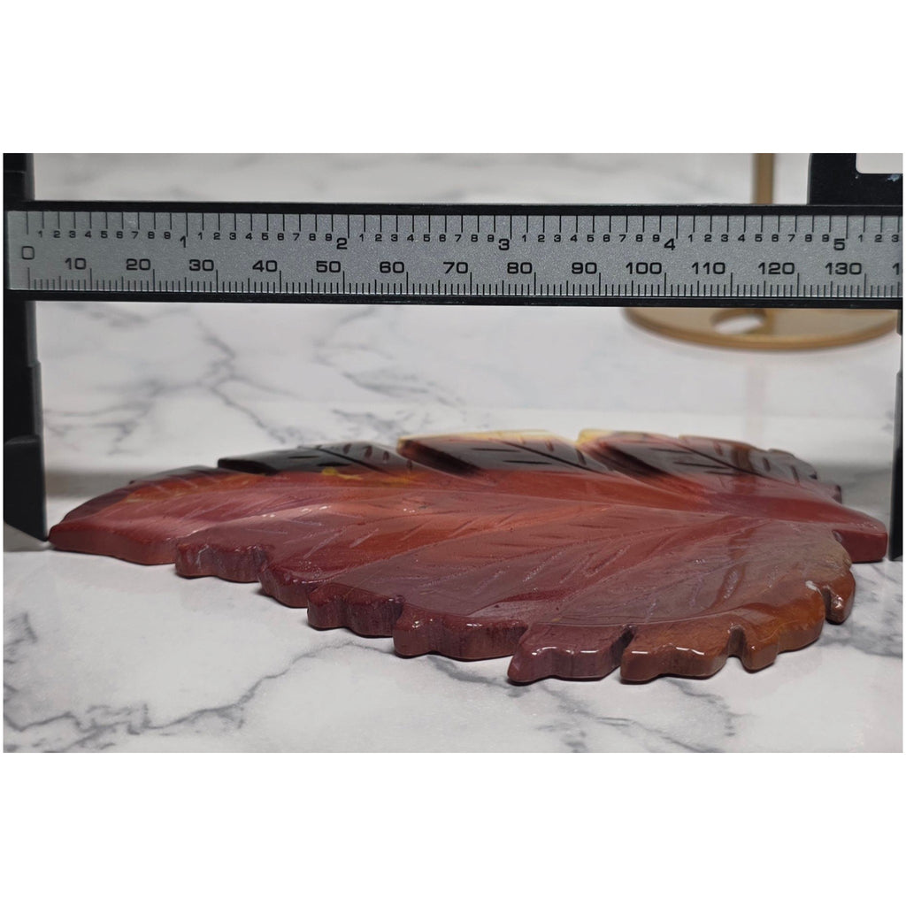 Yellow Mookaite Jasper Leaf on Stand