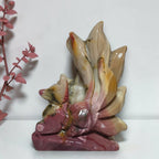 Mookaite nine tails fox carving display