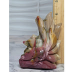 Mookaite nine tails fox carving beside a ruler