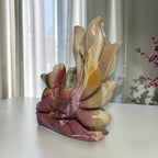 Mookaite nine tails fox carving opposite side