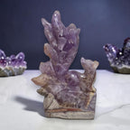 Amethyst Nine Tails Fox Kitsune carving back view