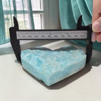 Natural Aqua Hemimorphite Heart thickness caliper measurement