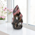 Pink Rhodonite Crystal Flame – Aurelis Crystals