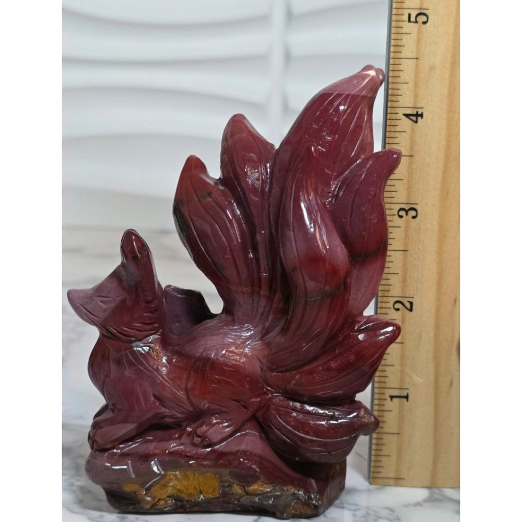 Mookaite fox carving height measurement