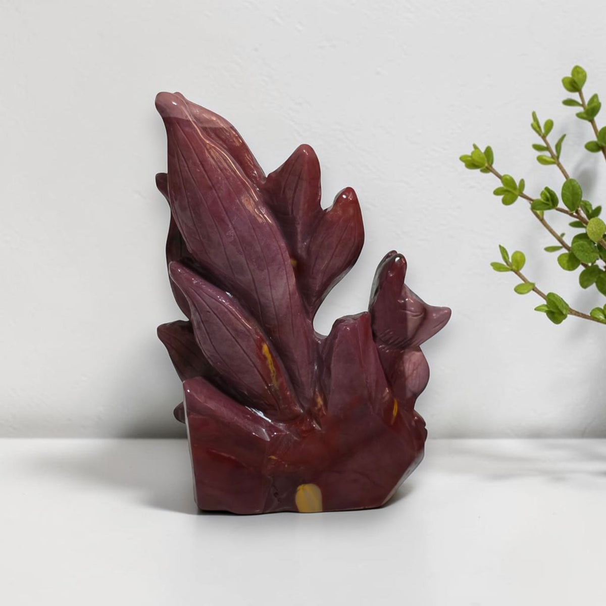 Mookaite nine tails fox carving side profile