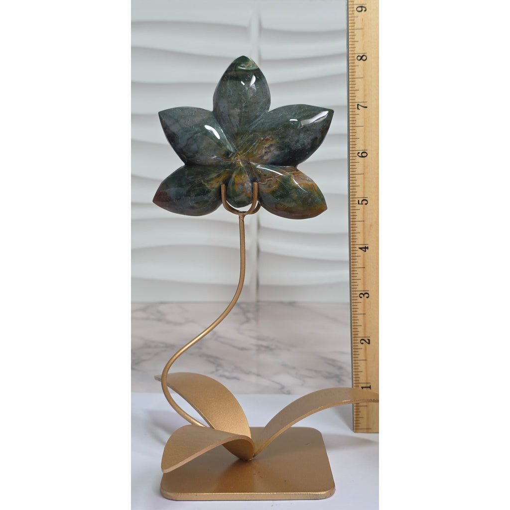 Ocean Jasper orchid and stand with display sphere sold separately