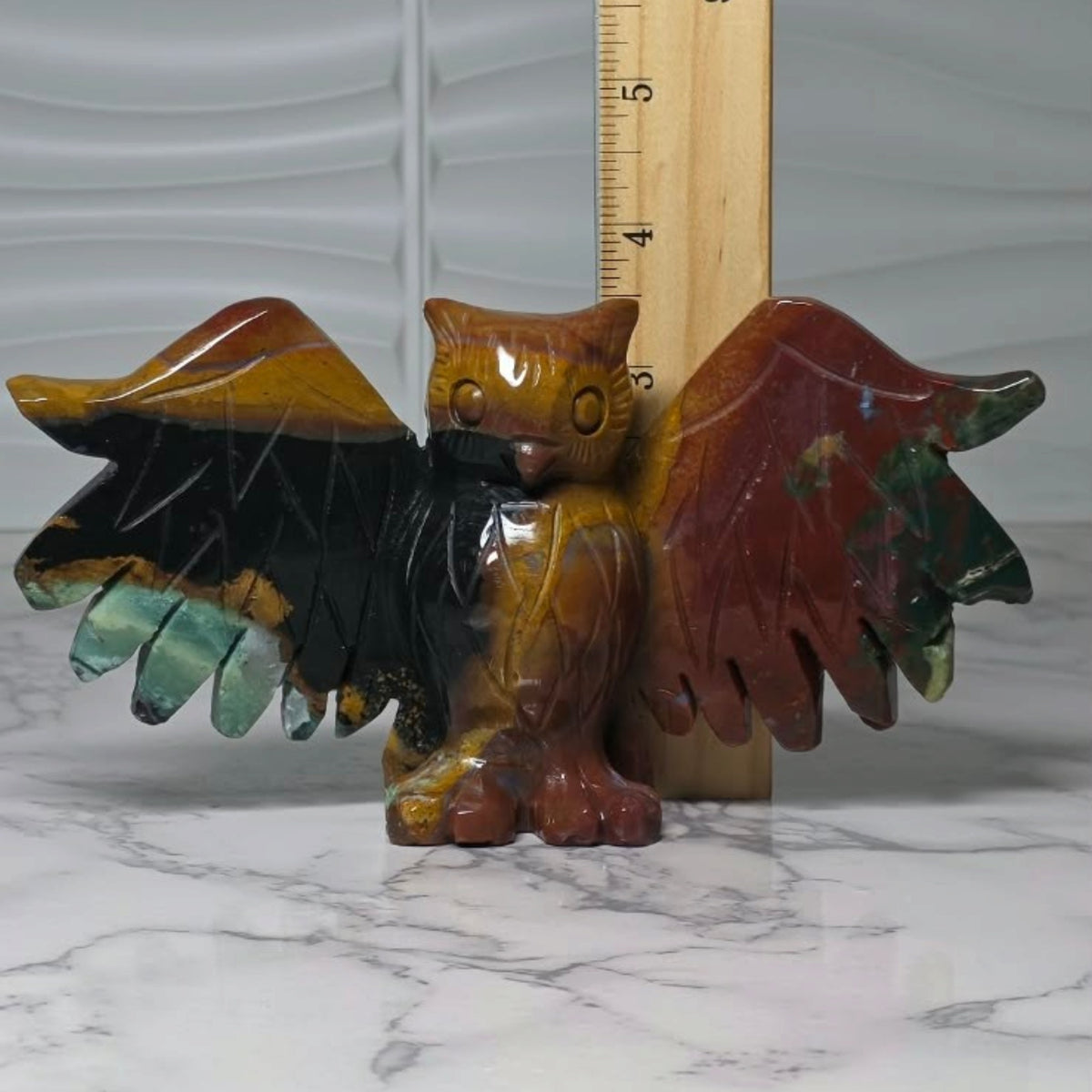 Ocean Jasper Owl Carving