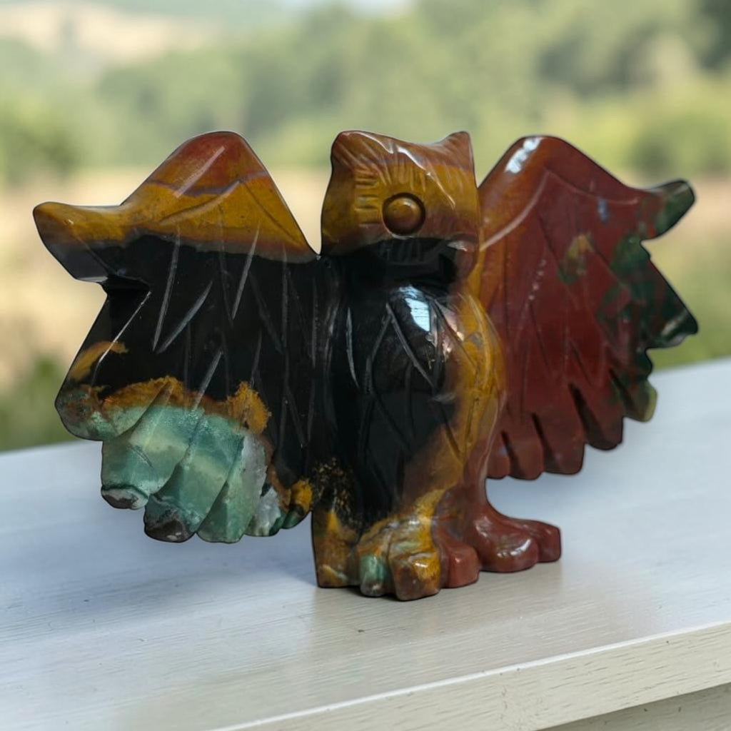 Ocean Jasper Owl Carving