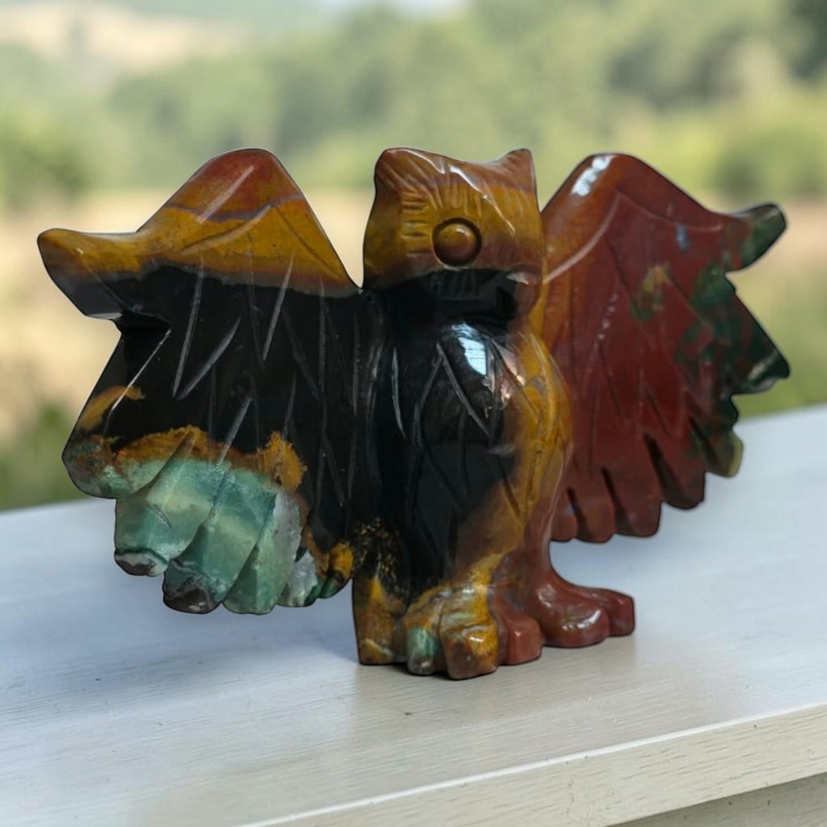 Ocean Jasper Owl Carving
