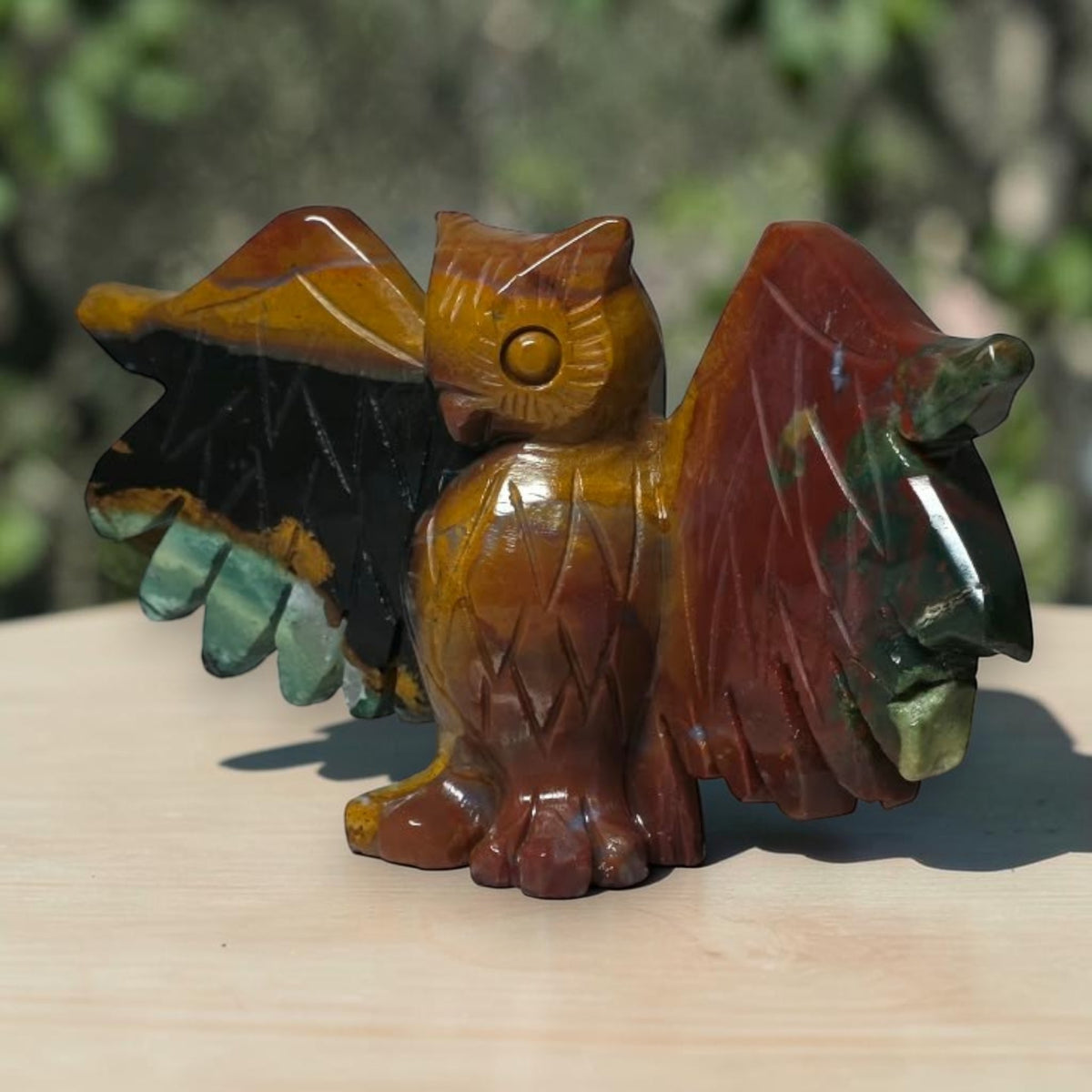 Ocean Jasper Owl Carving