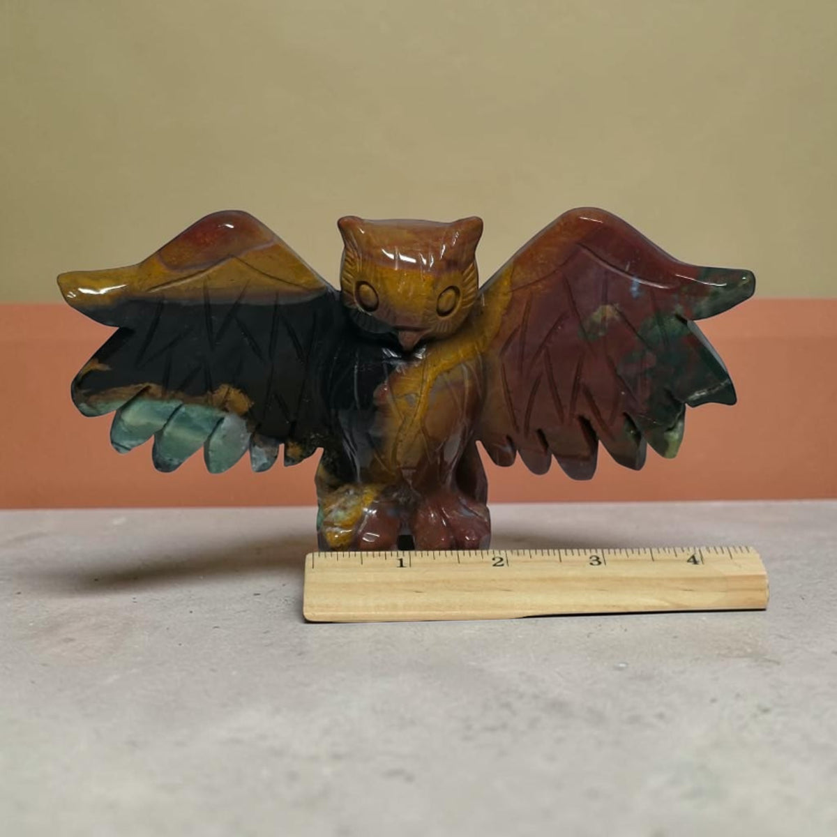 Ocean Jasper Owl Carving