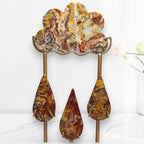 Ocean Jasper Rain Cloud Crystal Sculpture on Gold Stand – One of a Kind